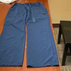 Divine Navy Blue Drawstring Pants with Floral Waistband